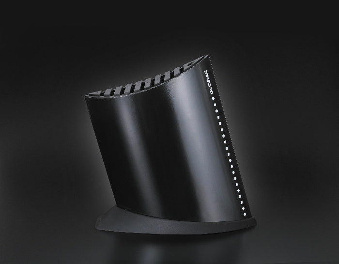 Global Large Black Ship Shape Universal Knife Block - 10 knives