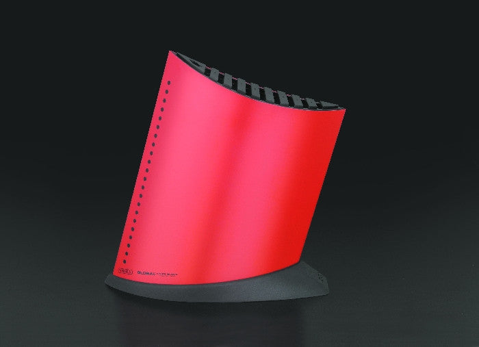 Global Large Red Ship Shape Universal Knife Block - 10 knives