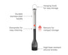 GrillOut™ Black BBQ Silicone Basting Brush with Extending Handle