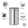 Touch Bin New 40 Litre - Matt Steel