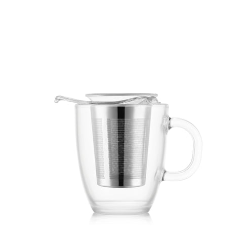Yo-Yo Set Mug + Tea Strainer 350ml - Chrome