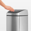 Touch Bin, 25 litre - Matt Steel Fingerprint Proof