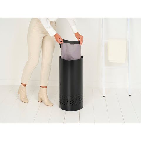 Laundry Bin 35 litre - Matt Black with Dark Grey Lid