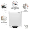 Bo Pedal Bin 2 x 30 litre - White