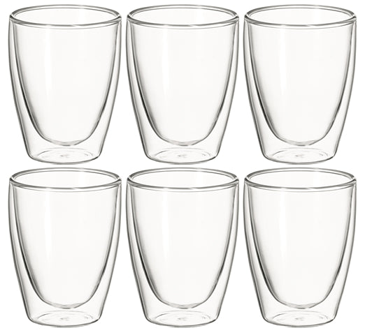 Twin Glass Wall Caffe 250ml Set of 6
