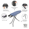 Ironing Board 124x45cm (C) Solid Steam Iron Rest - Denim Blue