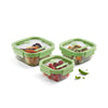 3pc Square Glass leakproof Containers