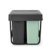 Sort & Go Built-In Waste Bin 10 + 10 + 20 litre - Dark Grey and Jade Green