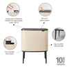 Bo Touch Bin 11 + 23 litre - Soft Beige