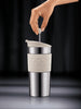 Travel Coffee Press Set 350ml Stainless Steel / White
