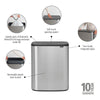 Bo Touch Bin 60 litre - Matt Steel Fingerprint Proof