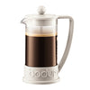 Brazil French Press Coffee Maker 8 Cup, 1L - White