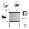 Bo Touch Bin 3 x 11 Litre - Fingerprint Proof Matt Steel