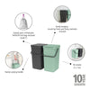 Sort & Go Built in Bin 2 x 12 litre - Dark Grey and Jade Green