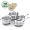 Amsterdam 7 piece Cookware Set with Oven Gloves