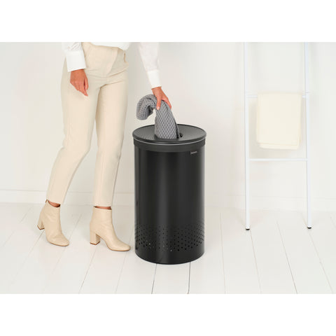 Laundry Bin 60 litre - Matt Black with Dark Grey Lid