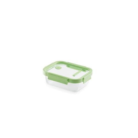 Glass Container Rectangular, 640 ml - Green