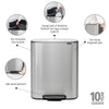 Bo Pedal Bin 2 x 30 litre - Matt Steel Fingerprint Proof