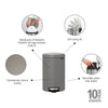 Pedal Bin NewIcon 12 Litre - Mineral Concrete Grey