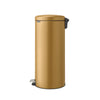 NewIcon Pedal Bin, 30 litre, Soft Closing, Plastic Inner Bucket - Warm Gold