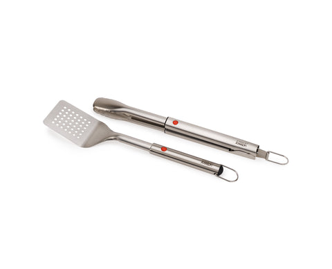 GrillOut™ 2-Piece Stainless-Steel BBQ Turner & Tongs Set