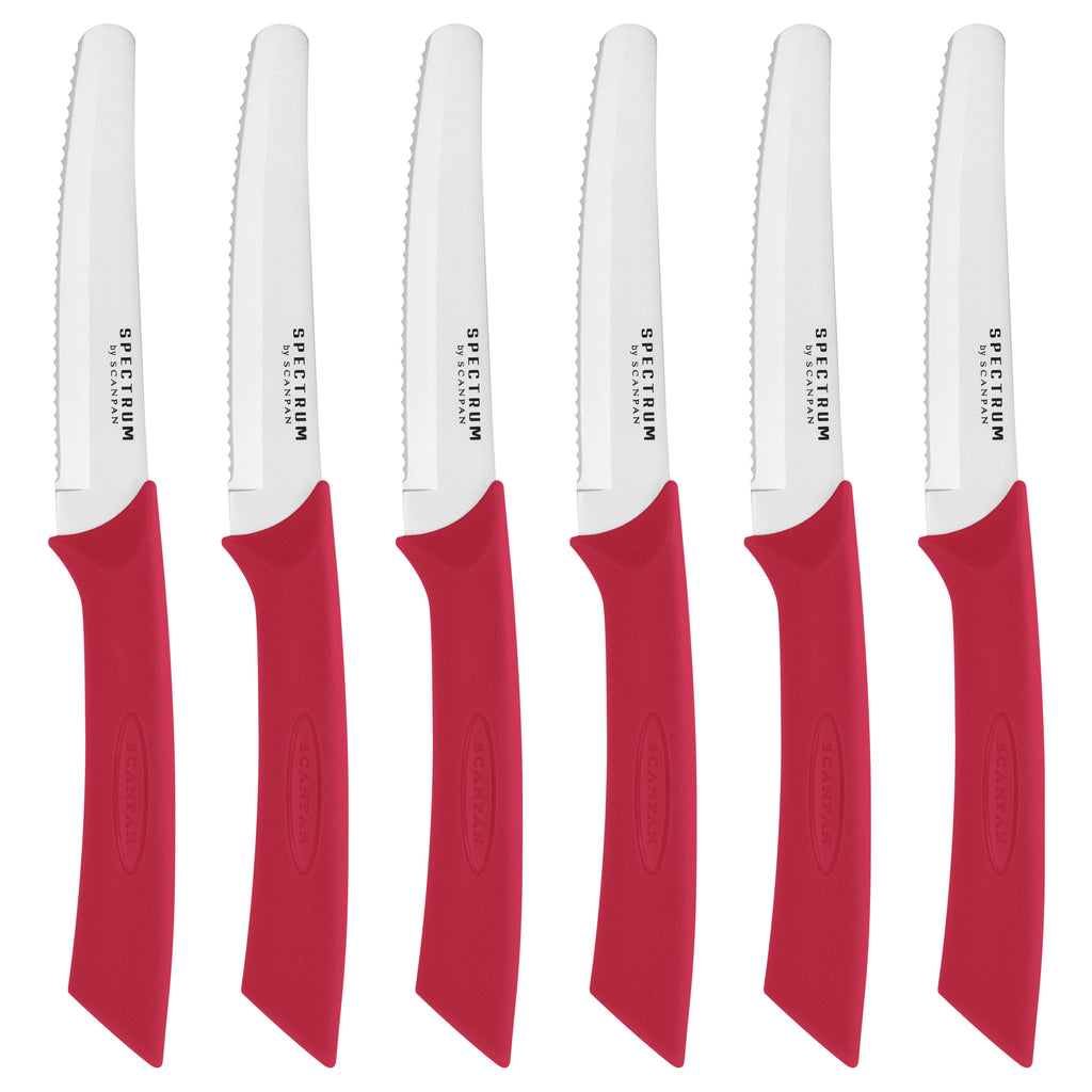 Spectrum Set of 6 Steak Knife Set - Red