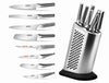 Global Stainless Steel Dotted Knife Block - 8 knives [Empty]