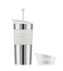 Travel Coffee Press Set 350ml Stainless Steel / White