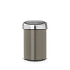 Touch Bin 3 litre - Platinum with Matt Steel Lid