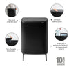 Bo Touch Bin Hi 2 x 30 litre - Matt Black