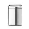 Touch Bin Rectangular 10 litre - Matt Steel Fingerprint Proof