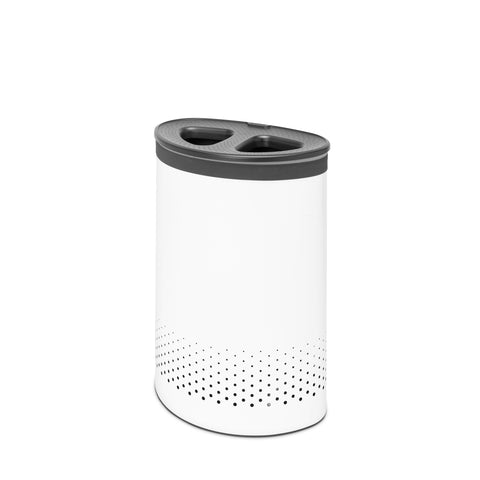 Laundry Bin 55 litre, Selector - White with Dark Grey Lid