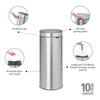 Touch Bin New 30 Litre - Fingerprint Proof Matt Steel