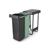 Sort & Go Built-In Waste Bin 2 x 30 litre - Dark Grey and Jade Green