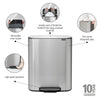 Bo Pedal Bin 60 litre - Matt Steel Fingerprint Proof