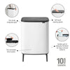 Bo Touch Bin Hi 2 x 30 litre - White