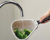 Droplet Large White Colander with Folding Handle