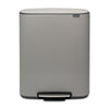 Bo Pedal Bin 2 x 30 litre - Mineral Concrete Grey