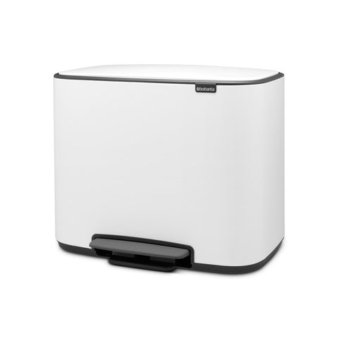 Bo Pedal Bin 11 + 23 Litre - White