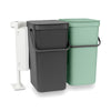 Sort & Go Built in Bin 2 x 16 litre - Dark Grey and Jade Green