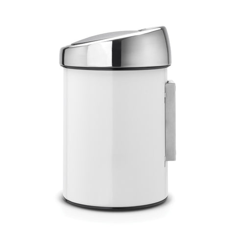 Touch Bin 3 litre - White with Brilliant Steel Lid