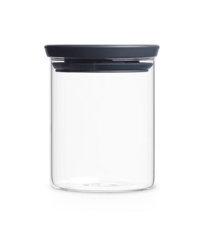 Stackable Glass Jar 0.6 litre - Dark Grey Lid