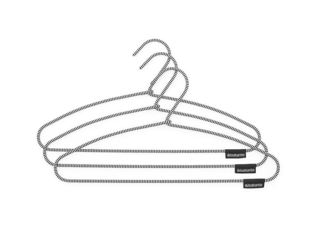 Soft Touch Hangers, Set of 3 - Black / White