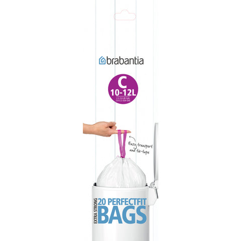 PerfectFit Bin Bags Code C (10-12 litre), Roll with 20 Bags