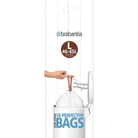 PerfectFit Bin Bags For FlatBack+, Code L (45 litre), Roll with 10 Bags