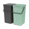 Sort & Go Built in Bin 2 x 16 litre - Dark Grey and Jade Green