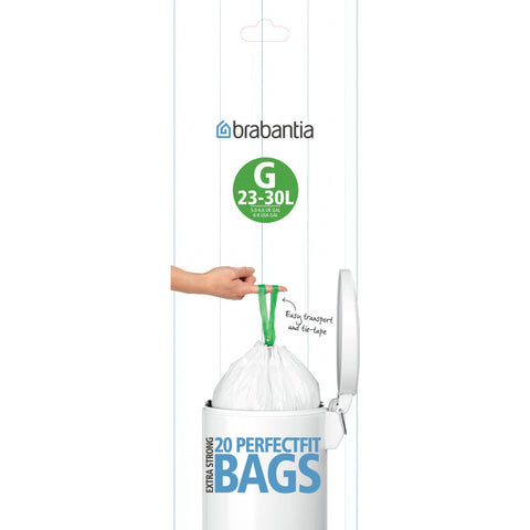 PerfectFit Bin Bags Code G (23-30 litre), Roll with 20 Bags