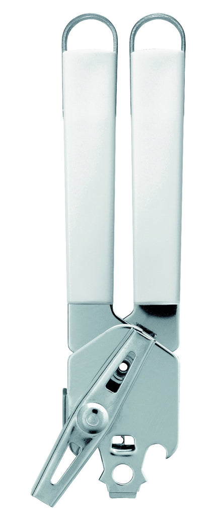 Can Opener with Metal Handle - White
