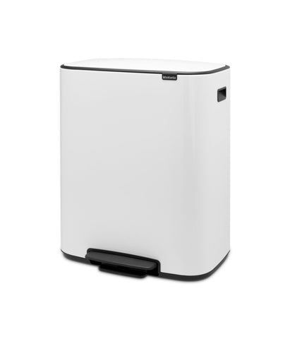 Bo Pedal Bin 2 x 30 litre - White