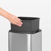 Touch Bin Rectangular 10 litre - Matt Steel Fingerprint Proof